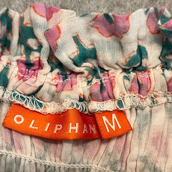 Oliphant Smocked Sleeveless Ruffle Neck Midi Maxi Block Print Dress Tuckernuck - Picture 13 of 15